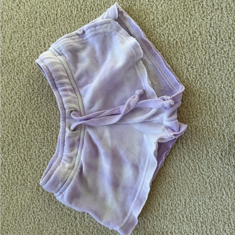 Purple tie dye shorts